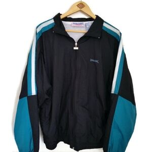 Spalding 90's Y2K Black and Blue Bold and Fun! Men's Jacket Size Large